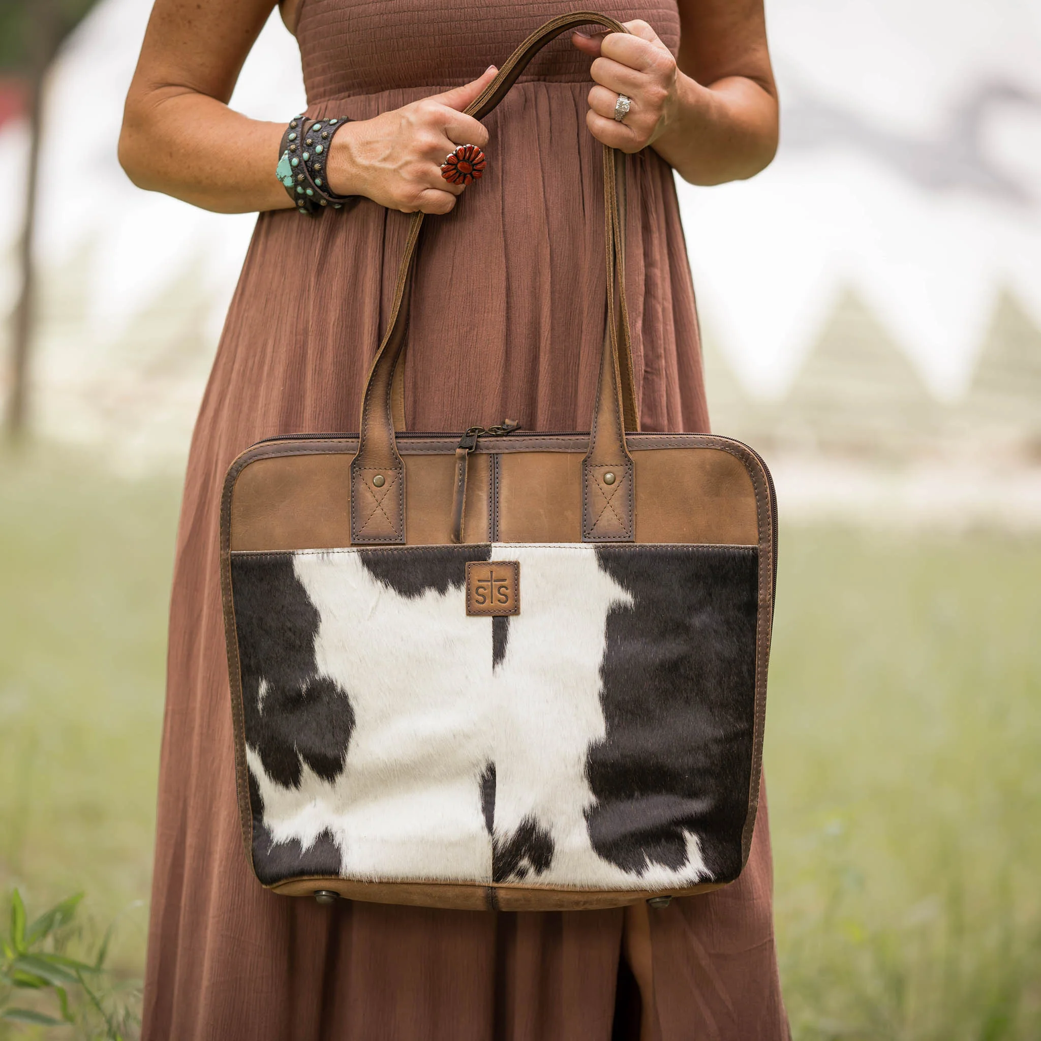 Cowhide Laptop Shopper - Image 4