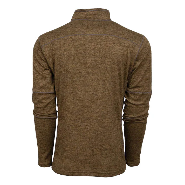 Men's Quarter Zip Pullover - Heather Chocolate - Image 3