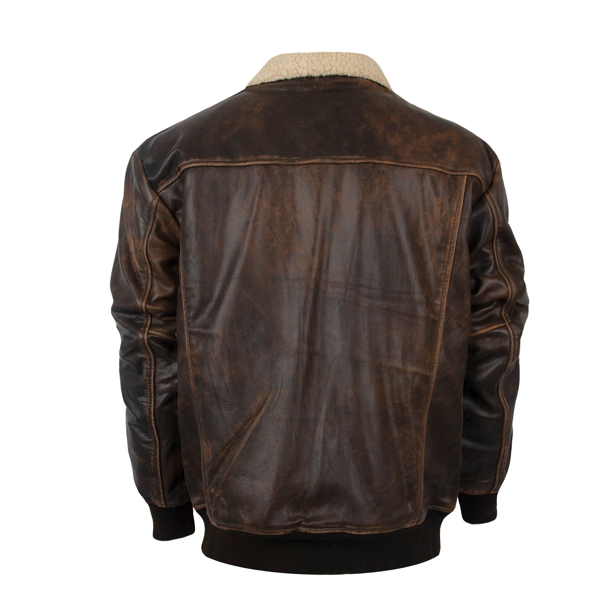 Men's Vintage Bomber - Brown - Image 3