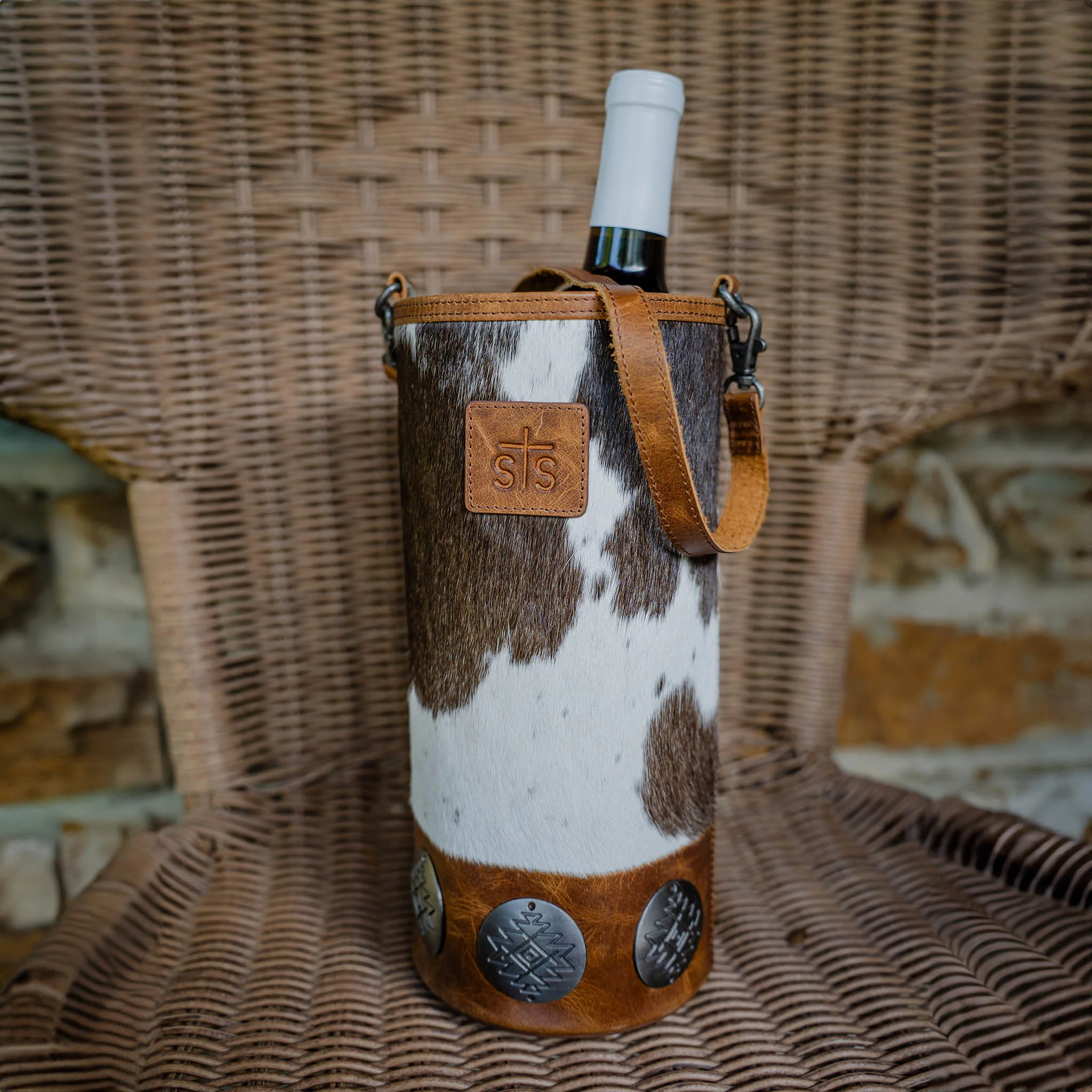 Vaquero Cowhide Single Wine Bag - Image 4