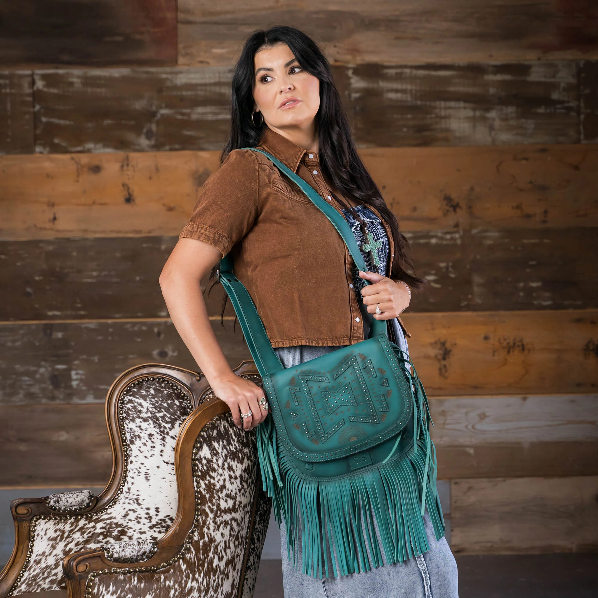 Wayfarer Turquoise Selah Saddle Bag - Image 6