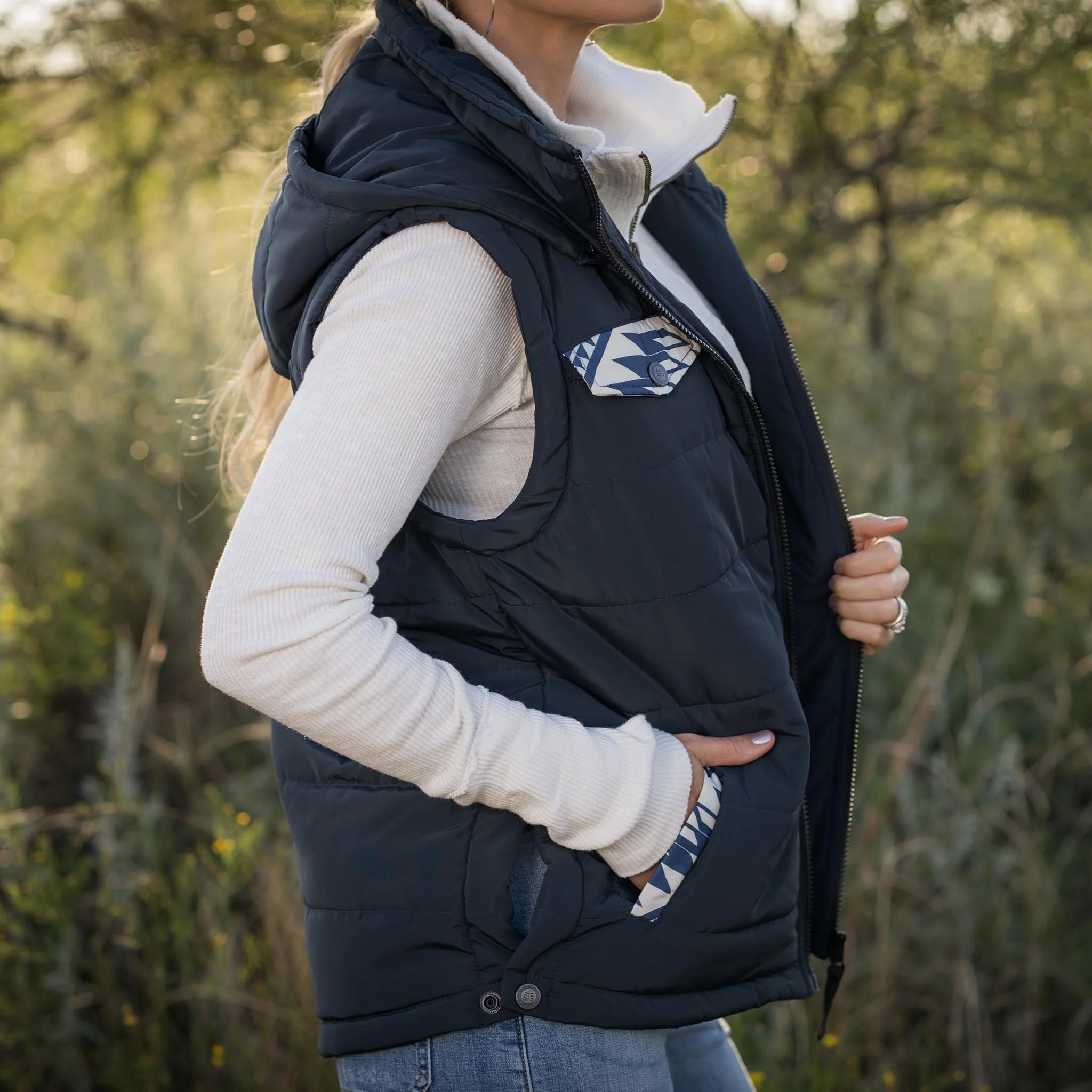 Women's Crazy Jane Vest - Navy - Image 4